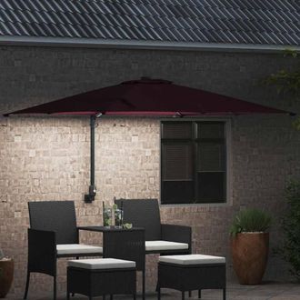 Berkfield Home Traditional Garden Parasol Bordeaux red 248, 5 x 247, 5 x 119 cm Fabric in Burgundy