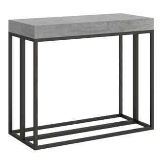 Itamoby Consolle Allungabile 90x40/300 Cm Epoca Cemento Telaio Antracite
