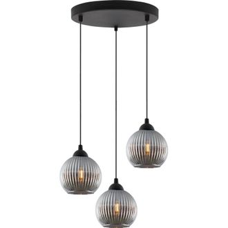 OEM L&aacute;mpara Colgante Riffle Negra 3 Planas Forma Grafito Bolas E27