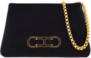 Carolina Herrera Shoulder Bags, female, Black, Size: ONE SIZE Pochette Initials Insignia