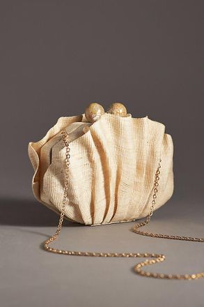 Poolside Origami Scallop Straw Clutch