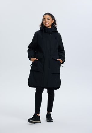 Icepeak Funktionsmantel ICEPEAK ICEPEAK AALAN, Damen, Gr. 38, basic schwarz, Obermaterial: 59% Baumwolle, 41% Polyamid, M&auml;ntel Funktionsmantel, aus Baumwolle 