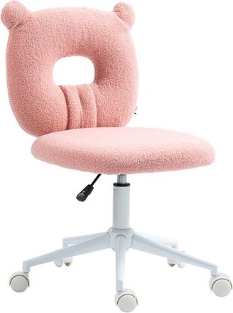 HOMCOM Homcom - Silla De Escritorio Moderno Silla Giratoria Infantil Con Asiento Ajustable En Altura Y Respaldo En Forma De Oso Carga 120 Kg