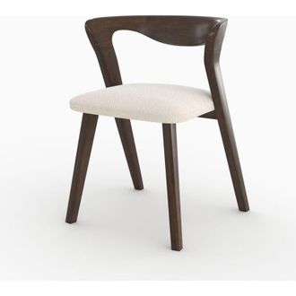 Rendez-Vous D&eacute;co Silla De Madera De Hevea Oscura Y Tejido Boucl&eacute; Crema - Vega