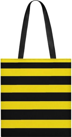 Generic Yellow Black Striped Tote Bag for Women Men Shoulder Bags Purses Pouch Handbags