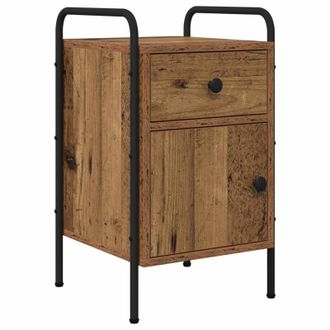 vidaXL Mesa De Noche Madera Envejecida 35 X 36,5 X 61 Cm Vidaxl