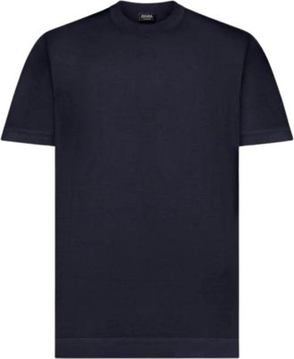 Ermenegildo Zegna T-shirt met korte mouwen - Heren - T-shirts - Blauw - XL - Katoen - Tops