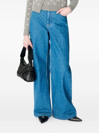 Marine Serre Moon Laser flare jeans - women - Cotton - 34 - Blue