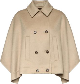Max Mara Meandro Cape - female - Max Mara - Light Jackets - Brown - M - Jackets