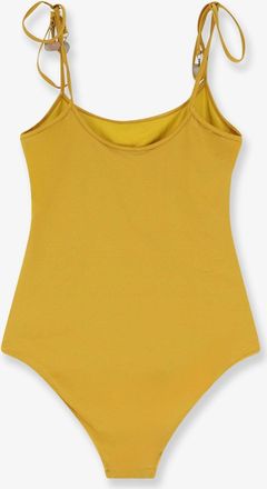 Chlo&eacute; Womens One-Piece Swimsuit Knotted Yellow Polyamide Swimwear Sea Clothing