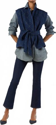 Ann Mashburn Corinne Vest In Indigo Patchwork