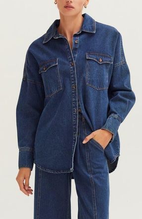 Crescent Denim Button Up Shirt in Denim Blue at Nordstrom, Size X-Small