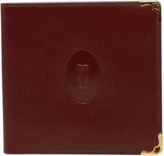 Cartier Pre-owned Vintage Portemonnee (bi-fold) - Dames - Vintage Accessoires - Rood - ONE Size - Leer - Vintage