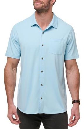 Travis Mathew Sands of Time Short Sleeve Stretch Button-Up Shirt in Dream Blue at Nordstrom Rack, Size Xx-Large