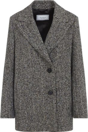 PESERICO Ebony Brown Virgin Wool Short Coat-Donna