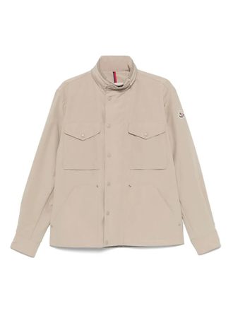 Moncler logo-patch bomber jacket - men - Cotton/Polyester/Polyester - 5 - Neutrals