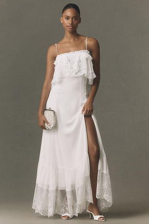 BHLDN Lace-Trim Maxi Dress
