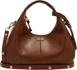 Ganni Hobo Mini Studs - - Bags - Donna - Marrone - ONE SIZE
