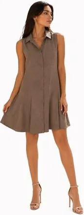 Beach Lunch Lounge Two Pocket Sleeveless Shirtdress in Mocha Love at Nordstrom Rack, Size X-Large