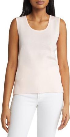 Ming Wang Scoop Neck Sweater Tank in Pink Satin at Nordstrom Rack, Size Medium