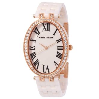 Anne Klein Quartz Oval Crystal Ladies Watch AK/3900RGLP