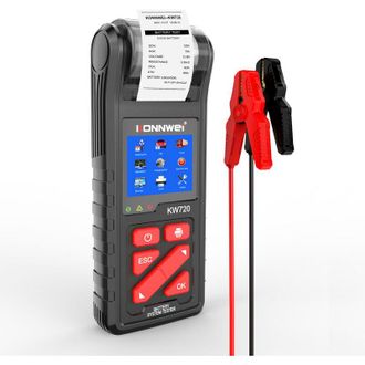 OEM Nazalus - Gran Oferta - Probador De Bater&iacute;as De Coche Konnwei Kw720 Con Impresora Integrada, Probador De Carga De Bater&iacute;as De 6v, 12v Y 24v, Herramien