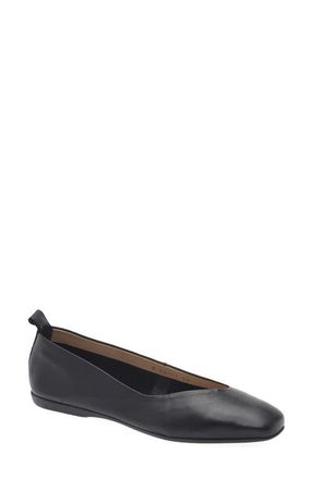 Wonders Square Toe Ballet Flat in Sauvage Black at Nordstrom, Size 9.5-10Us