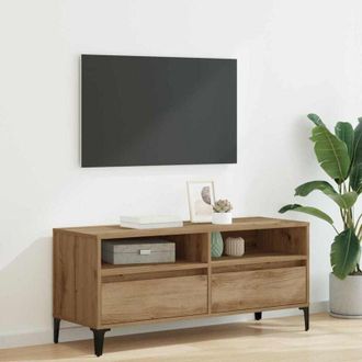 vidaXL vidaXL Mobile TV con cassetto Rovere artigianale 100 x 34,5 x 44,5 cm