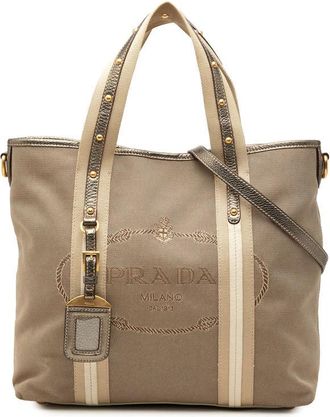 Prada Pre-owned Prada Canvas Canapa Logo Satchel Ladies RJDE2ID8G8OGE1V3