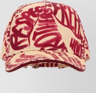 Dsquared2 rebel hibiscus denim baseball cap print