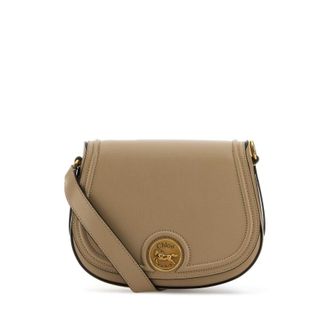 Chlo&eacute; Cappuccino Leather Horse Medal Crossbody Bag
