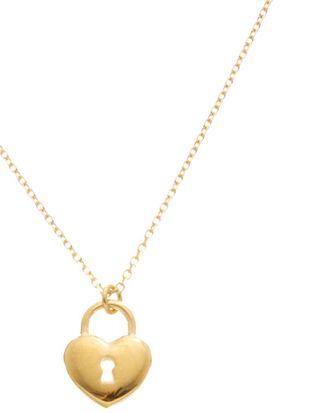 Italian Gold, Inc 10K Petite Heart Lock Pendant Adjustable Necklace