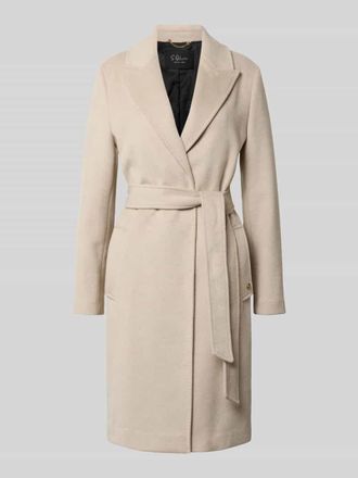 s.Oliver Black Label Regular Fit Wollmantel mit Woll-Viskose-Anteil in Kitt, Gr&ouml;&szlig;e 40