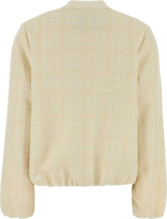 Gucci Womens Tweed Blazer Beige Cotton Nylon Wool Blazers