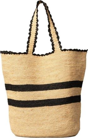 Indego Africa Odette Oversized Beach Tote in Black & Natural at Nordstrom