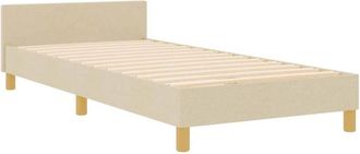 vidaXL Estructura De Cama Con Cabecera Crema 90 X 200 Cm Tela Vidaxl