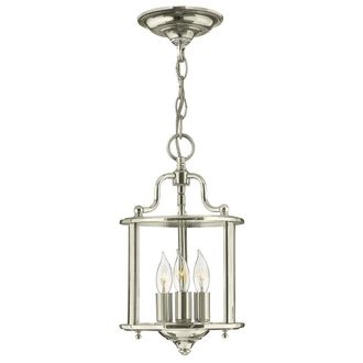 Netlighting Gentry 3 Candle Small Pendant Light Polished Nickel in Grey