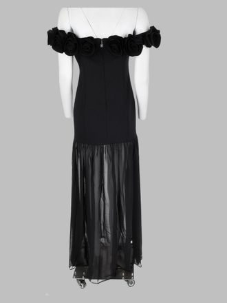 Rotate Floral Appliqu&eacute; Maxi Dress - Black