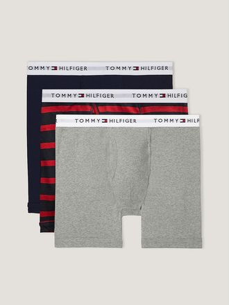 Tommy Hilfiger Mens Cotton Classics Boxer Brief 3-Pack - Blue - S