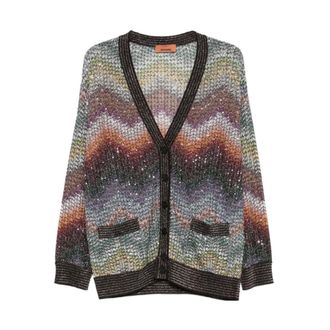 Missoni Cardigans, female, Multicolor, Size: L Knit Cardigan