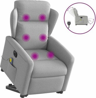 vidaXL Vidaxl - Sill&oacute;n De Masaje El&eacute;ctrico Reclinable Elevable Tela Gris Nube