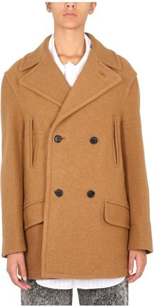 Marni Double-Breasted Coat - Dames - Mantel - Beige - 2XS - Wol - Jassen
