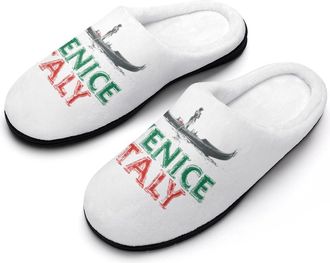 Generic Venice Italy Funny Mens Slippers Cotton Warm House Shoes Memory Foam Sandals Print Size 7-14