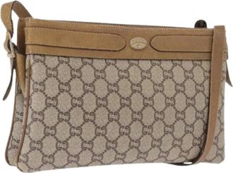 Gucci Pre-owned Cross Body Bags, female, Beige, Size: ONE SIZE Pre-owned Vintage GG Canvas Shoulder Bag