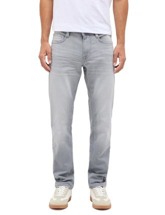 Mustang Slim-fit-Jeans MUSTANG Herren Style Oregon Slim K, Herren, Gr. 28, L&auml;nge 30, 403 grau, 82% Baumwolle, 17% Polyester, 1% Elasthan, unifarben, slim fit,