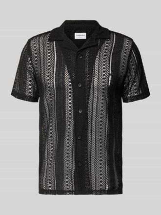Lindbergh Lindbergh Relaxed Fit Strickhemd mit Resortkragen in Black, Gr&ouml;&szlig;e XXXL