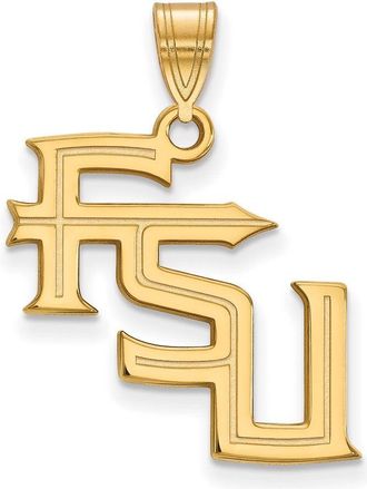 Diamond2Deal 10k Yellow Gold Gold Florida State University F-S-U Large Pendant