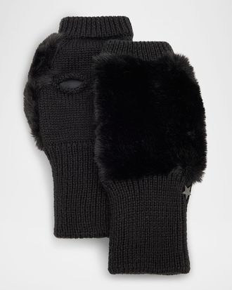 Jocelyn Texty Time Faux Fur Mittens