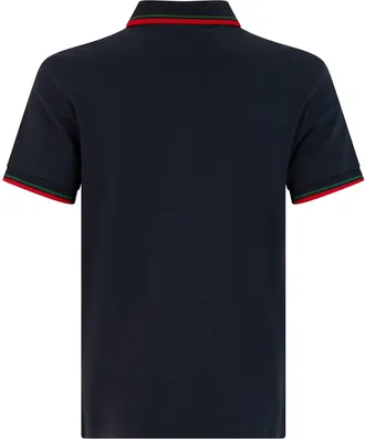 Gucci Mens Short-Sleeved Polo Blue Cotton Shirts T-shirts And Polos