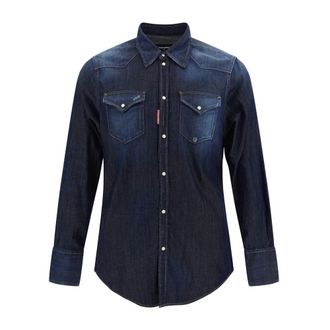 Dsquared2 Italiaans Gemaakte Denim Overhemden - Heren - Spijkeroverhemden - Blauw - M - Denim - Overhemden